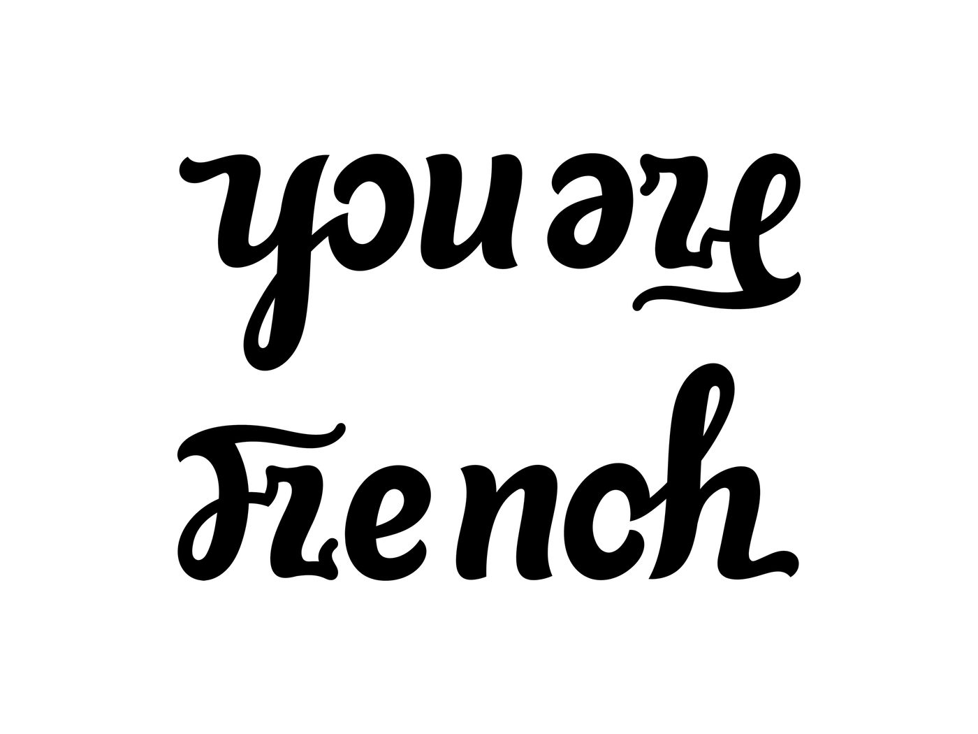 Ambigram You are French by Basile Morin